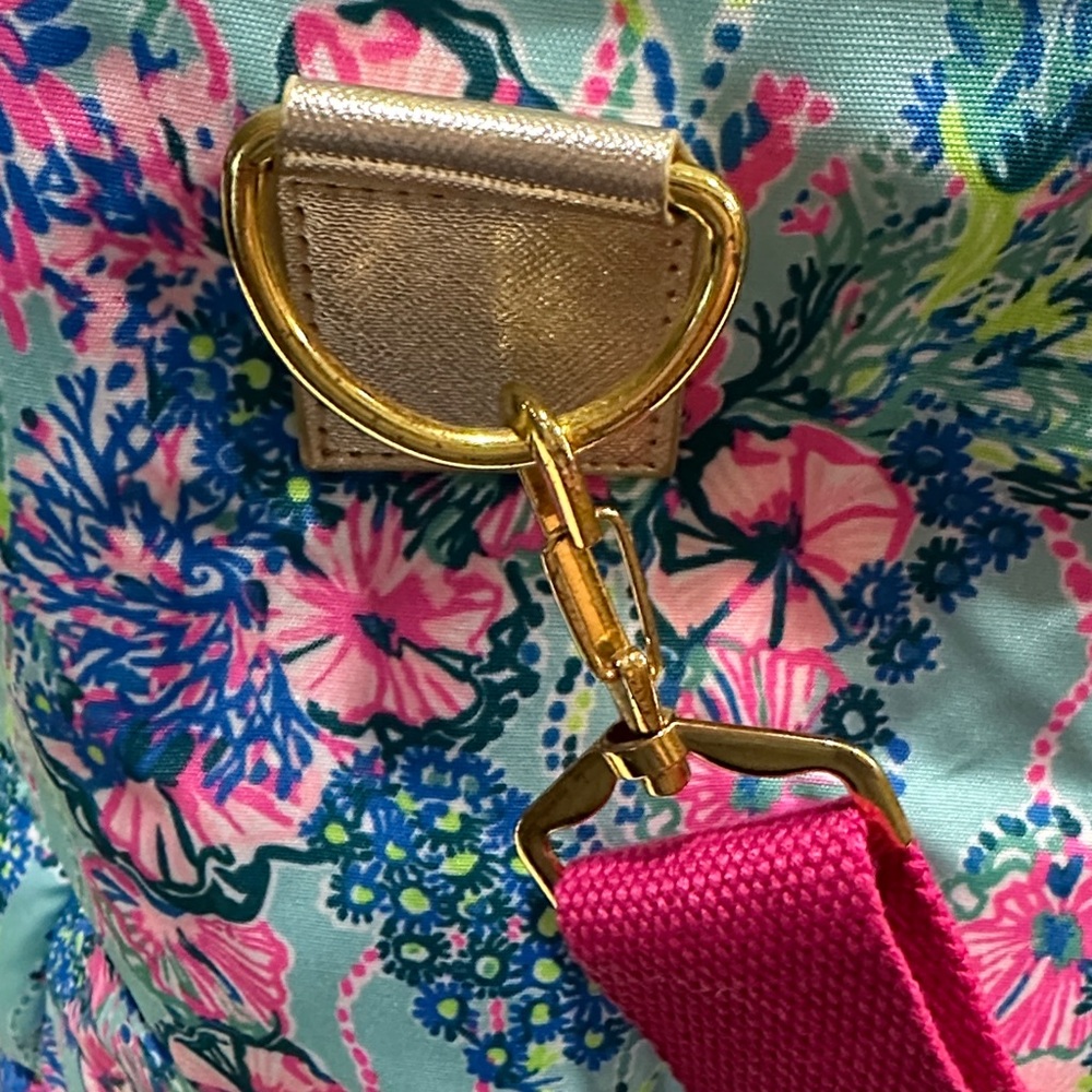 Lilly Pulitzer Insulated Wine Carrier Cooler Bag Canvas Neon Beach You To It - Picture 7 of 11